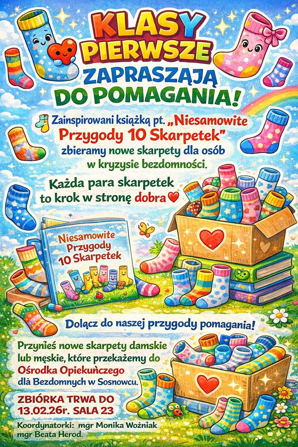 Plakat akcji zbierania skarpetek