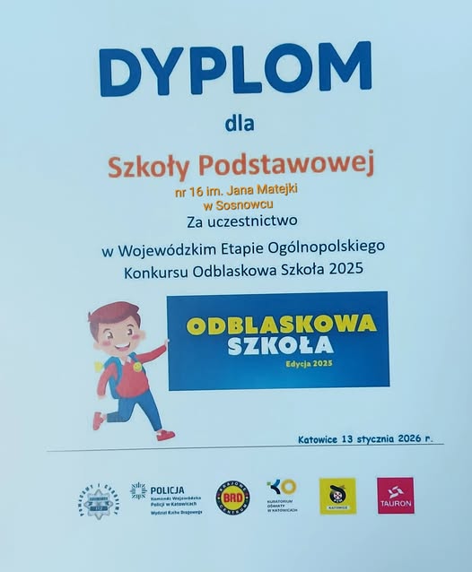 Dyplom - Konkurs Odblaskowa Szkoła 2025