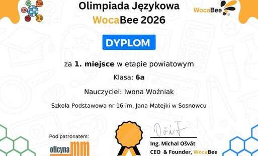 Zdjęcie do 1.miejsce w Olimpiadzie Językowej WocaBee 2026