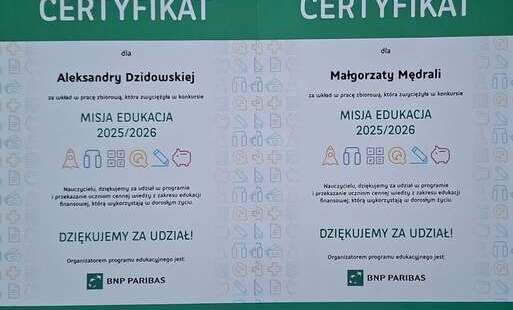 Zdjęcie do MAMY TO! Srebro w og&oacute;lnopolskim konkursie &bdquo;Misja Edukacja 2025/2026&rdquo;!