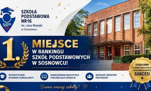 Zdjęcie do Nasza szkoła liderem rankingu publicznych szk&oacute;ł podstawowych w Sosnowcu w 2026 roku