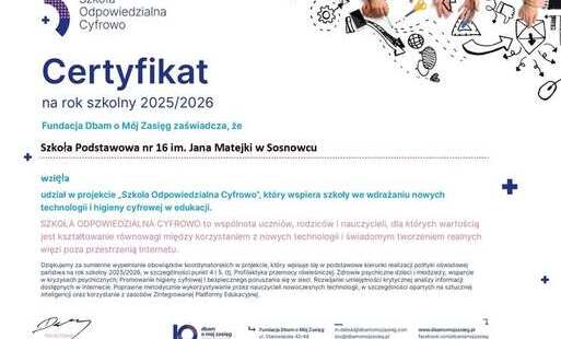 Zdjęcie do Certyfikat zdobyty!