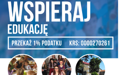 Zdjęcie do Prosimy przekaż 1% podatku na naszą szkołę