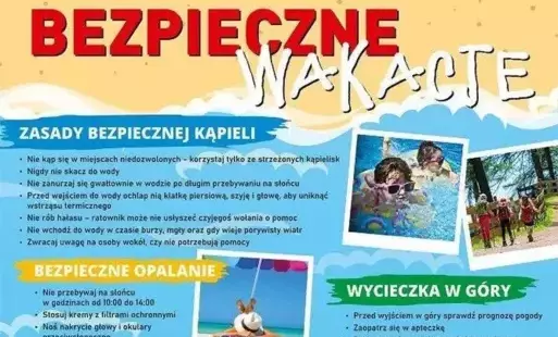 Zdjęcie do Bezpieczne Wakacje - Twoje zdrowie i życie są najważniejsze!